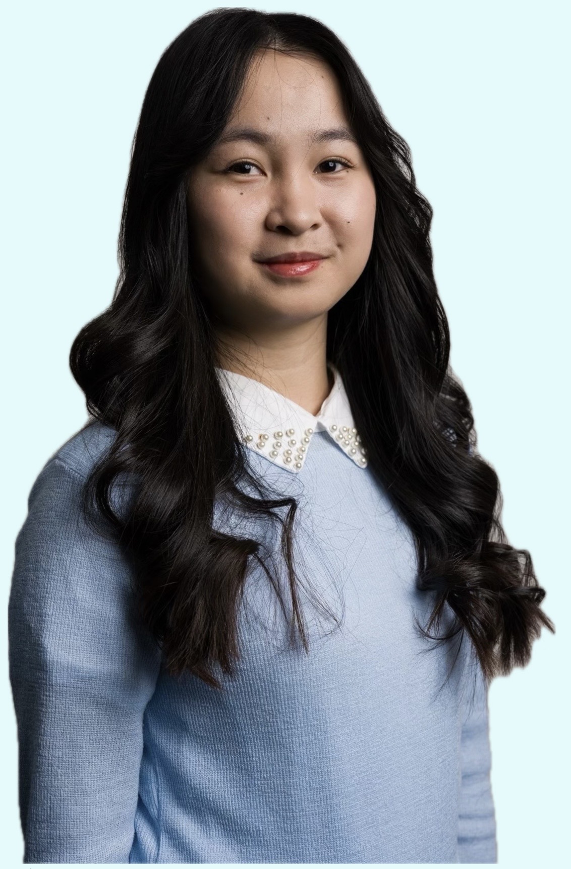 A girl's portrait wearing blue